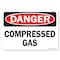 Signmission Safety Sign, OSHA Danger, 10" Height, 14" Width, Aluminum, Compressed Gas, Landscape OS-DS-A-1014-L-19280 - alternate 1